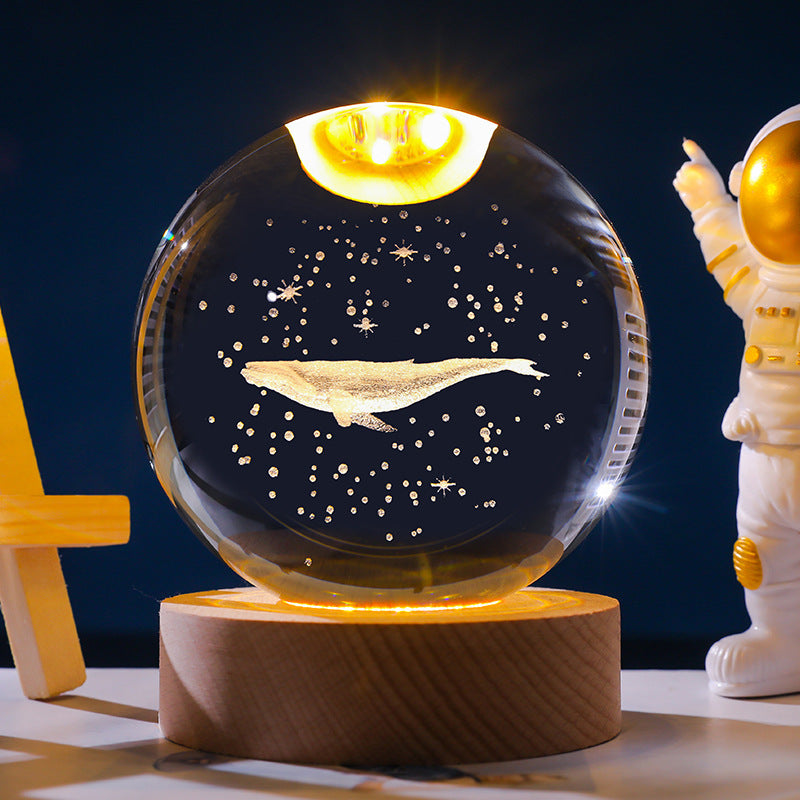 Starry Sky 3D Micro Landscape Crystal Ball Home Desktop Creative Interior Carving White Crystal Ball Ornament Craft Gift product - V.I.P Digital Presence