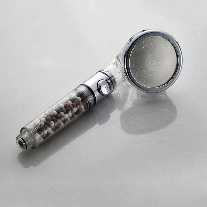 New Tourmaline balls Filter Shower Head Water saving 3 Modes adjustable SPA shower head on/off button high pressure shower - V.I.P Digital Presence