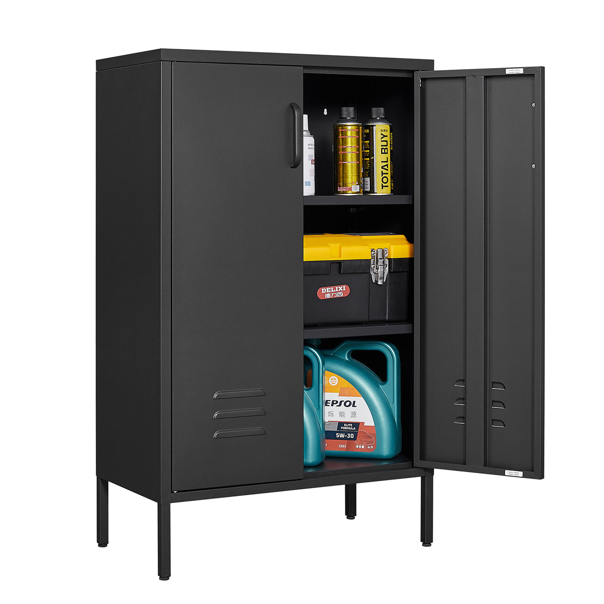 Steel storage cabinet, double door miscellaneous storage cabinet, 2 movable partitions - V.I.P Digital Presence