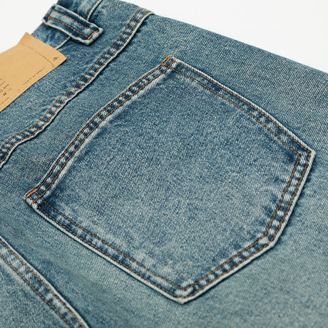 Hole-Washed Denim Long Pants Men's Loose Faded Whitewashed Wide-Leg Straight Trousers European and American Street Fashion Versatile Dad Pants - V.I.P Digital Presence