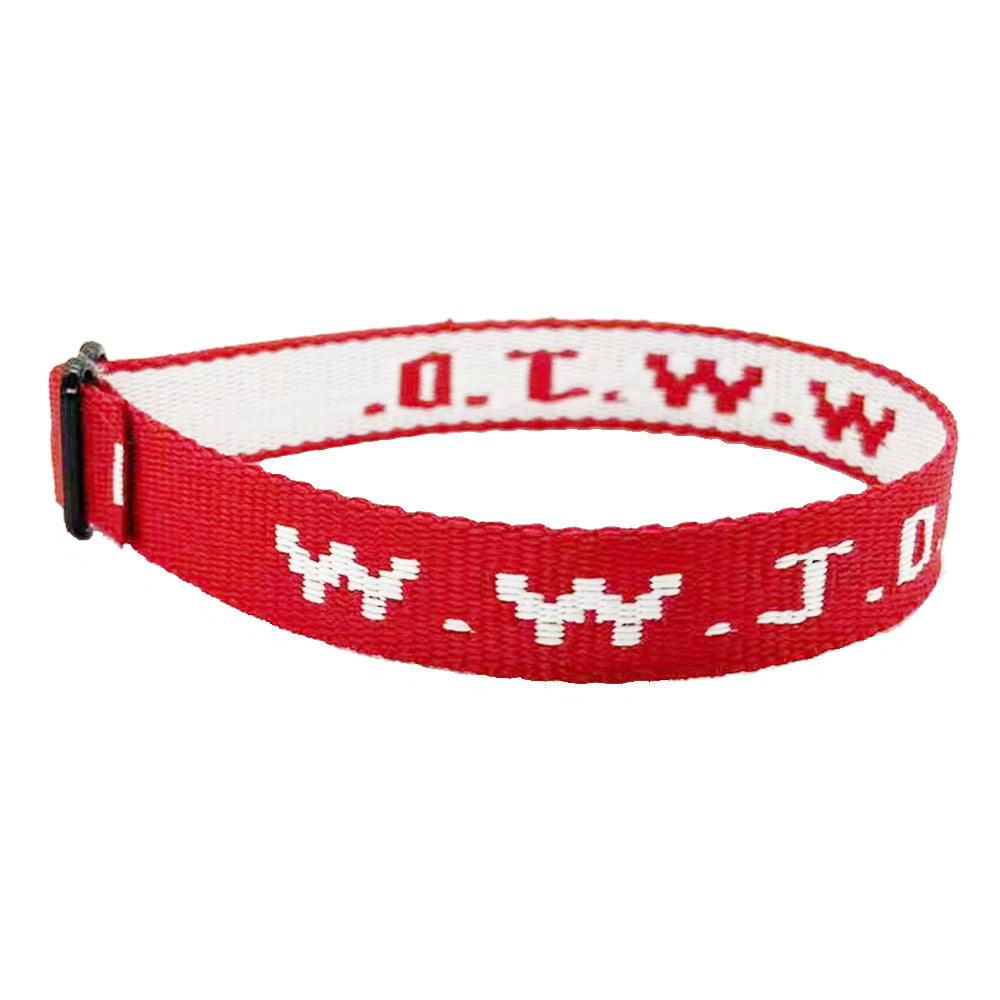 Alphabet Jacquard Printed Wrist Strap Bracelet Strap Unisex WWJD Bracelet Adjustable Bracelet - V.I.P Digital Presence