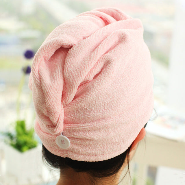Style Solid Color Water-Absorbing Hair Drying Cap Thickened Hair Towel Dry Bath Hat - V.I.P Digital Presence