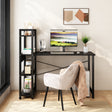 Bedroom desk, steel frame, computer desk, student desk, desk with 4 storage shelves, computer desk, metal and wood - V.I.P Digital Presence