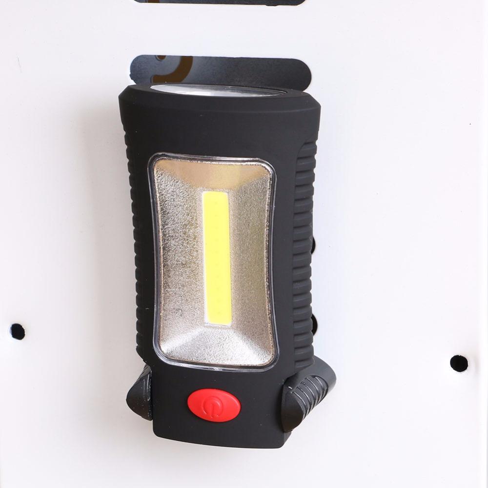 Linterna LED COB de 2 modos con gancho plegable magnético para colgar, ideal para iluminación práctica, 3 pilas AAA