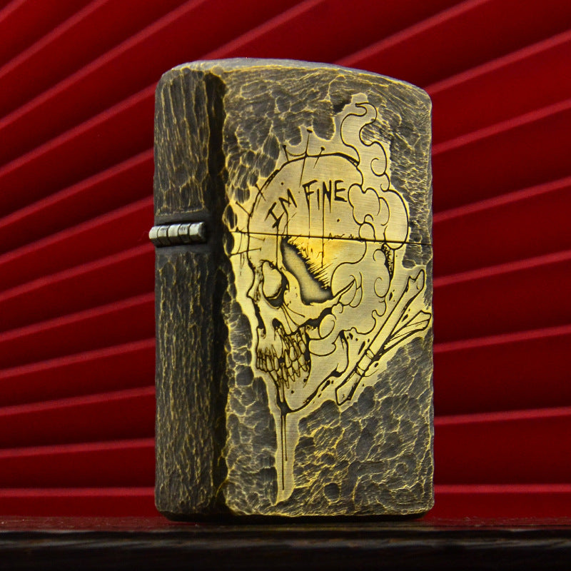ZORRO Zorro brass side skull kerosene lighter - V.I.P Digital Presence
