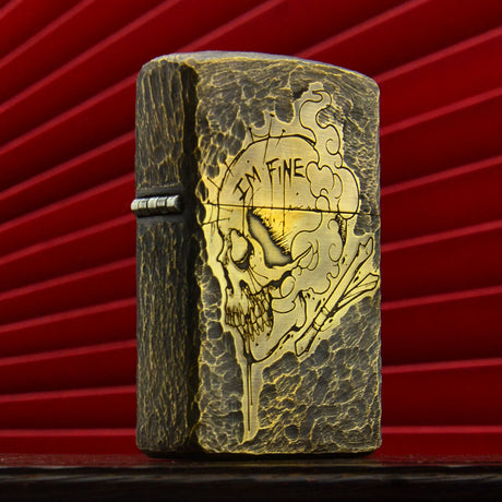 ZORRO Zorro brass side skull kerosene lighter - V.I.P Digital Presence