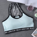 Sport Cropped Top Bra Push Up Running Yoga Bra Cotton Letters Sport Tops For Women Gym Wear Solid Fitness Bra Women Sportswear - V.I.P Digital Presence