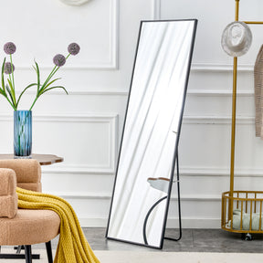 Aluminum alloy metal frame wall mounted full-length mirror black 65 * 23“ - V.I.P Digital Presence