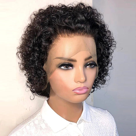 New front lace headgear wig short pixie headgear human hair real hair headgear - V.I.P Digital Presence