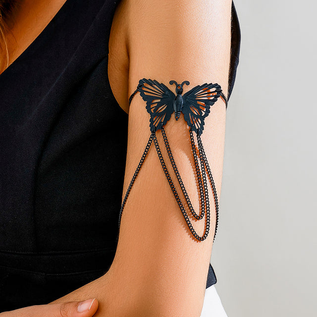 Metal Wind Su Chain, Punk Arm Ring, Exaggerated Women's Open Butterfly Arm Bracelet - V.I.P Digital Presence