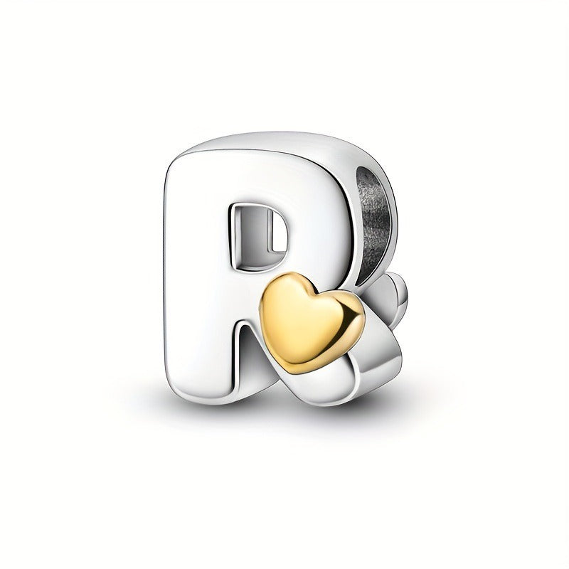 Copper Plated Silver English Letter Pendant Bead Bracelet Necklace Diy - V.I.P Digital Presence