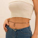 Zircon navel nail body chain sexy imitation pearl tassel chain - V.I.P Digital Presence
