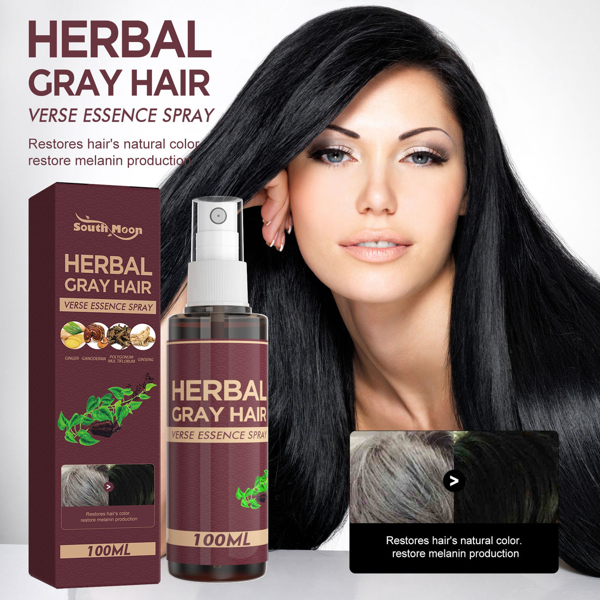 Herbal Black Hair Liquid Polygonum Multiflorum Herb Essence Moisturizing Black Hair Conditioner - V.I.P Digital Presence