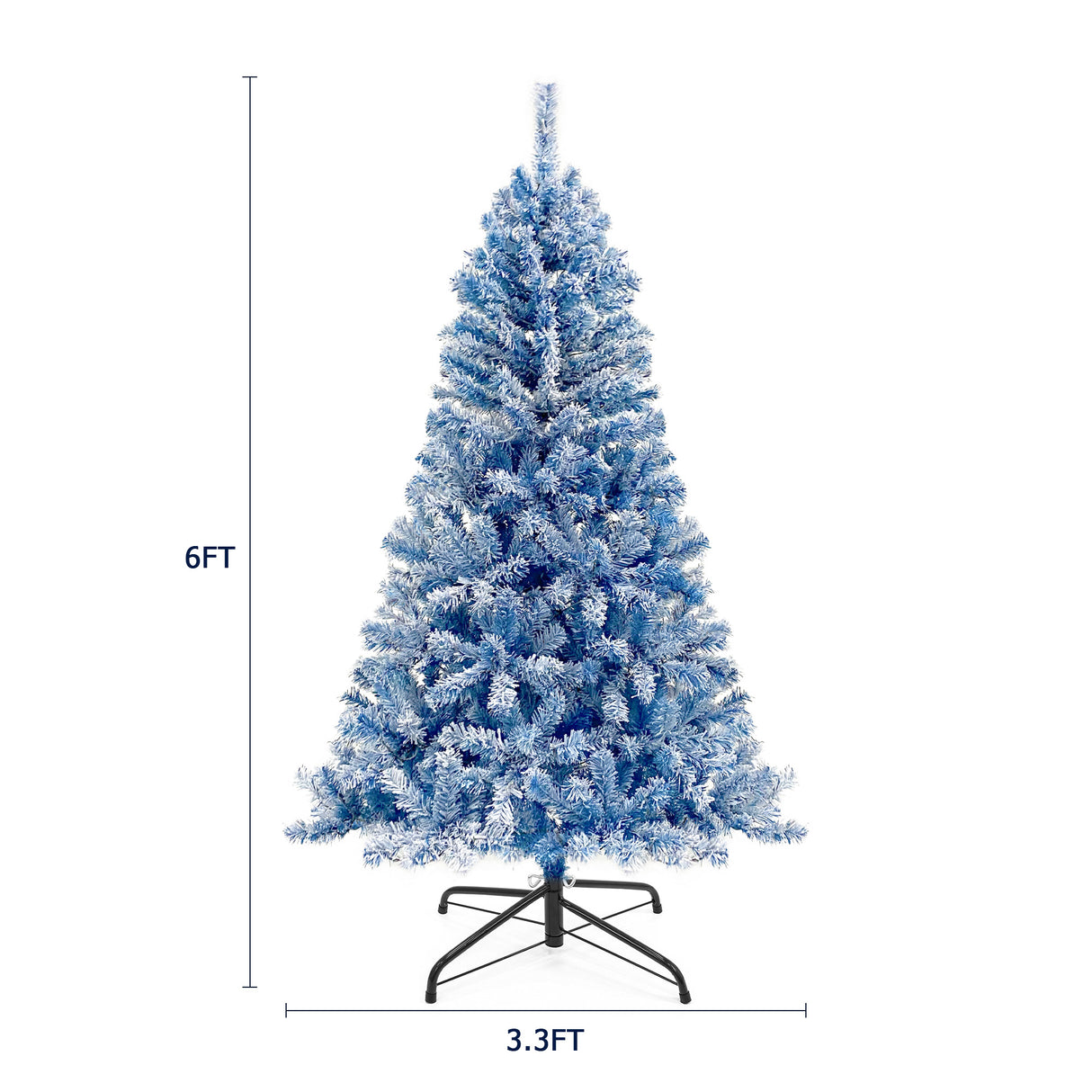 6FT pre ignited hinge chain artificial fir Christmas tree, Christmas tree snowflake flocking person with 750 Christmas branches - V.I.P Digital Presence