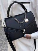 Chain PU Leather Detachable Shoulder Strap Handbag - V.I.P Digital Presence