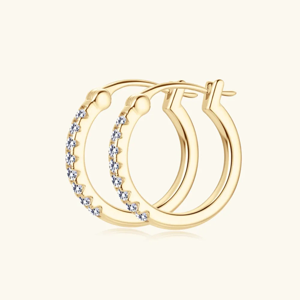 925 Sterling Silver Moissanite Huggie Earrings - V.I.P Digital Presence