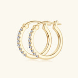 925 Sterling Silver Moissanite Huggie Earrings - V.I.P Digital Presence