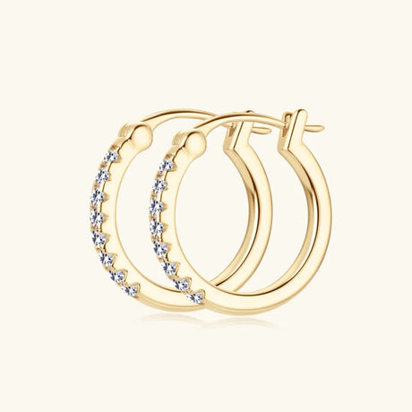 925 Sterling Silver Moissanite Huggie Earrings - V.I.P Digital Presence