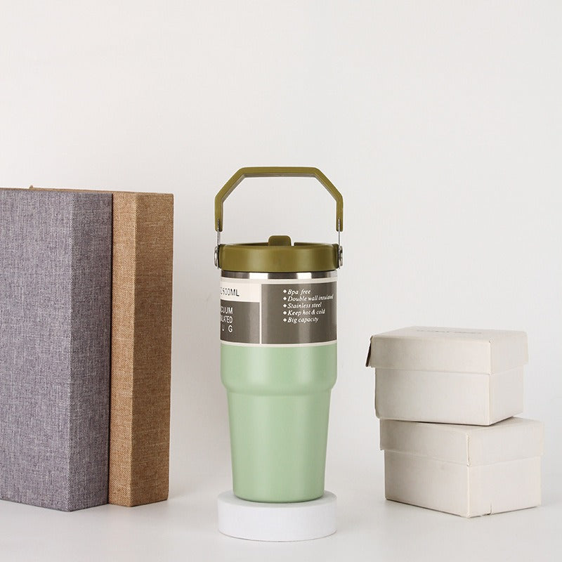20oz30ozPortable Car Cup Stainless Steel Cup Travel Sports Water Bottle With Handle Cover Coffee Tumbler Cup - V.I.P Digital Presence