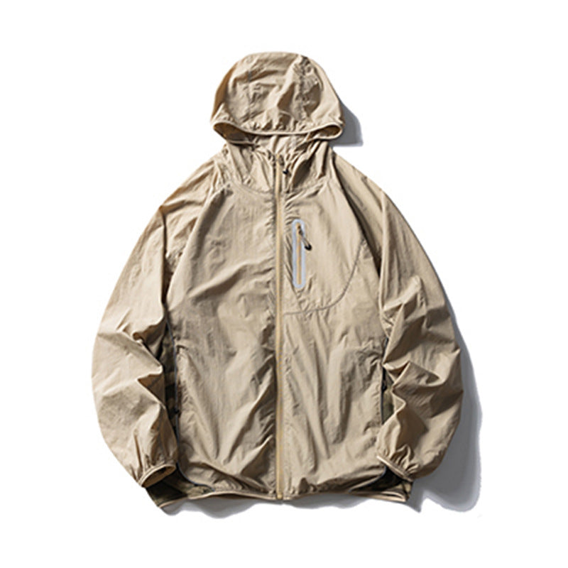 Camouflage Spliced Thin Hooded Sun Protection Clothing Men's Outdoor Sports Reflective Design Casual Jacket Trendy - V.I.P Digital Presence