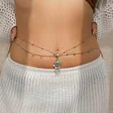 Sexy rhinestone puncture navel nail waist chain, sweet and cool summer body chain - V.I.P Digital Presence