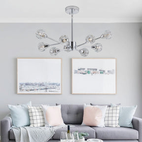 Modern Crystal Chandeliers, 9 Lights Chrome Chandelier for Living Room Bedroom (Bulbs Not Included) - V.I.P Digital Presence