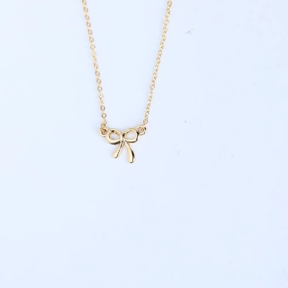 18K Gold-Plated Bow Necklace - V.I.P Digital Presence