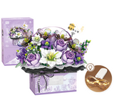 Flower bouquet gift box patchwork wooden flower with light toy eternal flower box