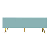 Modern Shoe Storage Bench with Hidden Storage and Upholstered Cushions for Bedside, Living Room and Entryway (Tiffany Blue) - V.I.P Digital Presence