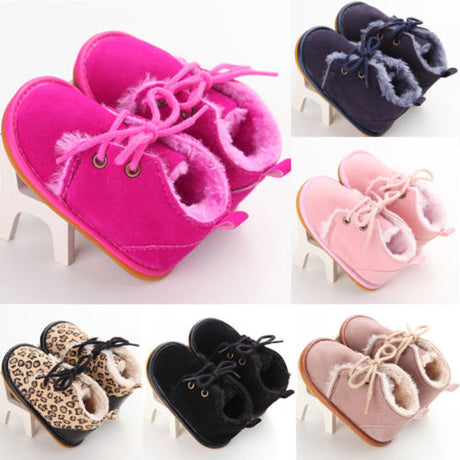 Newborn Baby Girl Boy Shoes Warm Snow Boots Toddler Infant Booties Prewalker Black White Pink - V.I.P Digital Presence
