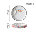 Dumpling plate sushi plate round square plate with soy sauce and vinegar partitioned snack plate ceramic plate for home use - V.I.P Digital Presence