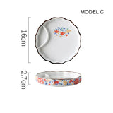 Dumpling plate sushi plate round square plate with soy sauce and vinegar partitioned snack plate ceramic plate for home use - V.I.P Digital Presence