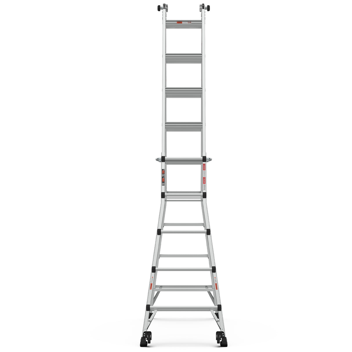 Aluminum Multi-Position Ladder with Wheels, 300 lbs Weight Rating, 22 FT - V.I.P Digital Presence