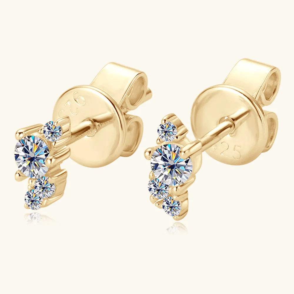 925 Sterling Silver Moissanite Stud Earrings - V.I.P Digital Presence