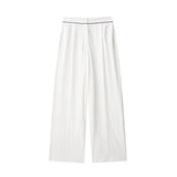 Style Women's Fashion Casual Rolled Edge Double-Breasted Jacket Wide Leg Pants - V.I.P Digital Presence