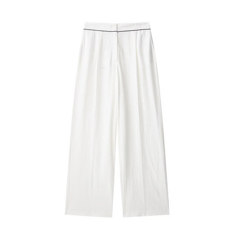 Style Women's Fashion Casual Rolled Edge Double-Breasted Jacket Wide Leg Pants - V.I.P Digital Presence
