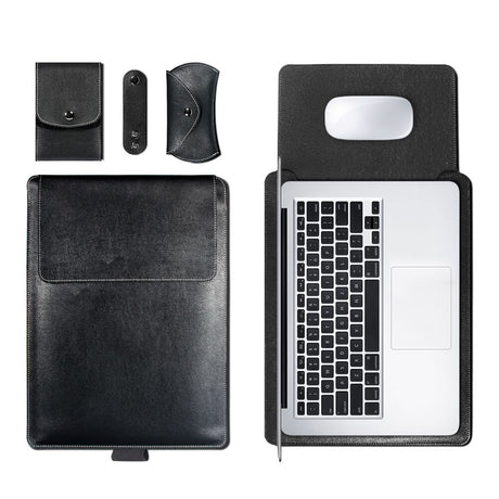 Laptop Bag PU Leather Sleeve Bag Waterproof Case For Macbook Air Pro 13 15 Portable Laptop Notebook Bag With Support Frame - V.I.P Digital Presence