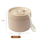 Sealed portable wheat straw insulated lunch box lunch box can be heated in microwave 650ml round lunch box - V.I.P Digital Presence