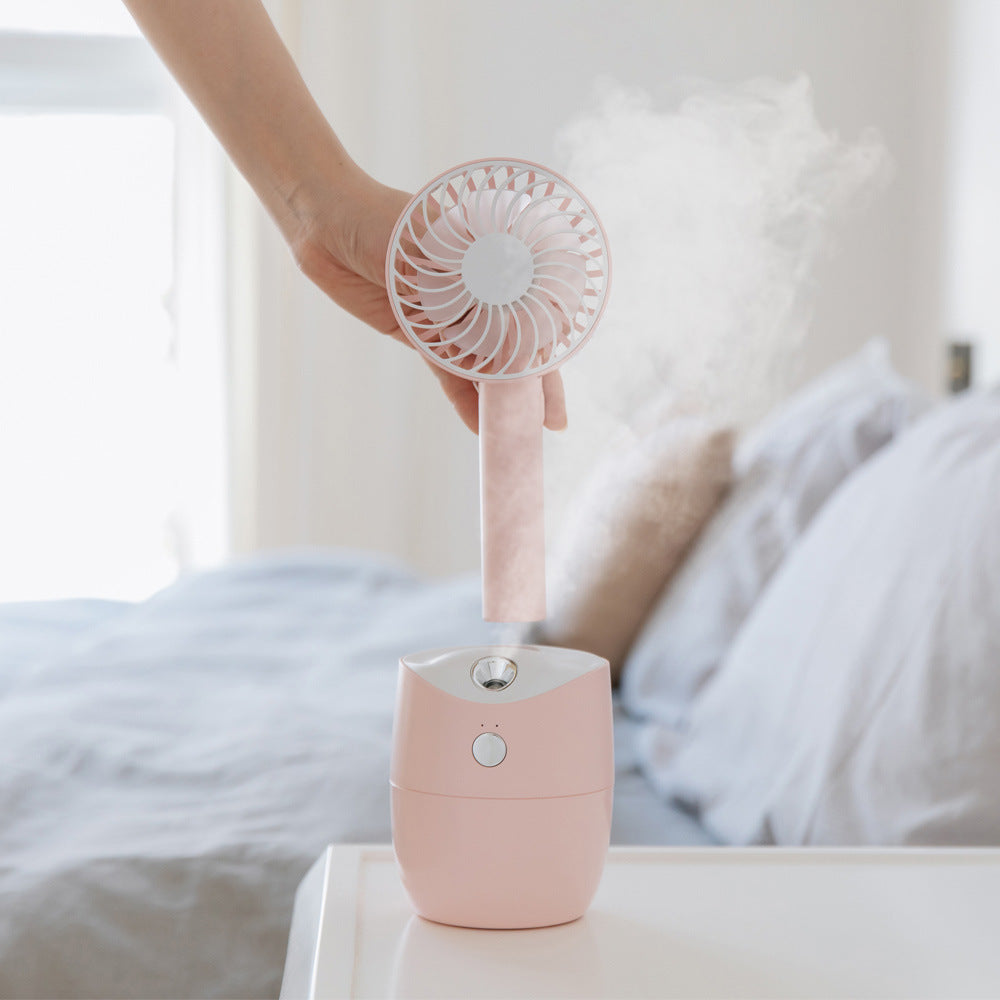 New Rotary Spray Fan USB Rechargeable Mini Humidifier Portable Silent Shaking Head Fan - V.I.P Digital Presence