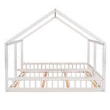Twin Size House Platform Beds Two Shared Beds  White