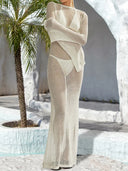 Openwork Backless Flare Sleeve Cover-Up Dress - V.I.P Digital Presence