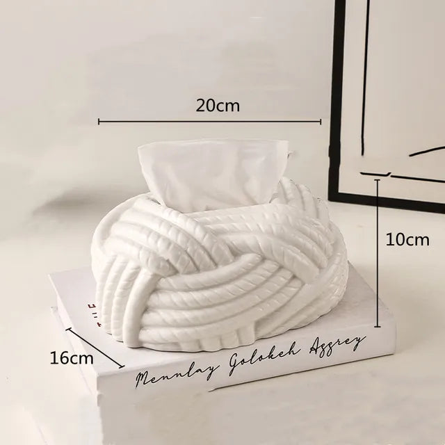 Ceramic Tissue Box Silver Twine Grain Napkin Carton Toilet Paper Holder Napkin Dispenser Holder Home Decoraction Organizers - V.I.P Digital Presence
