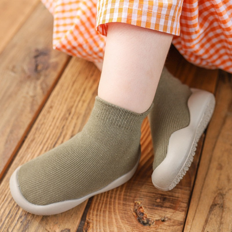 Autumn New Soft Sole Baby Walking Shoes Knitted Embroidered Baby Floor Socks Shoes Avocado Children's Socks - V.I.P Digital Presence