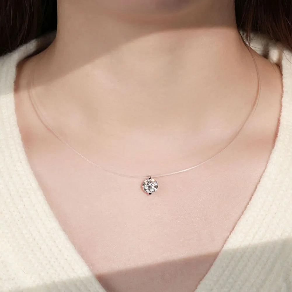 1 Carat Moissanite 925 Sterling Silver Necklace - V.I.P Digital Presence