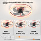Ceiling Fans with Lights Dimmable LED Embedded installation of thin modern ceiling fans(Pink) - V.I.P Digital Presence