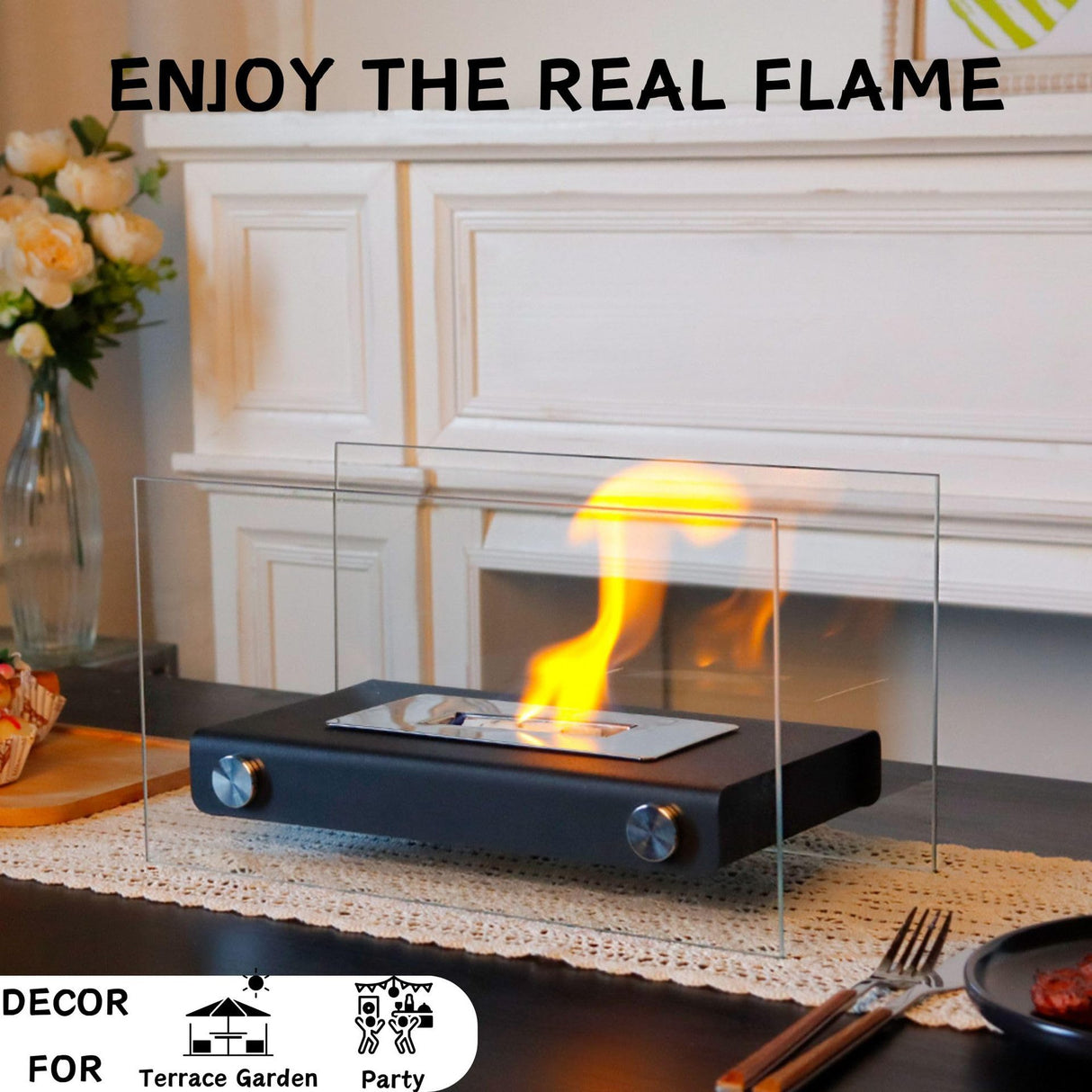 Rectangular alcohol fireplace heating decoration brazier fireplace smokeless flame ethanol fireplace - V.I.P Digital Presence