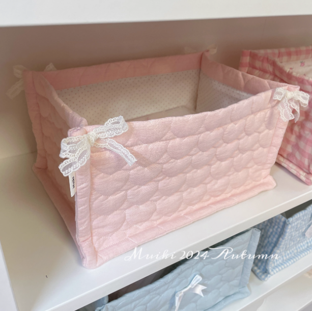 Quilted ins storage basket desktop good item storage cute storage frame - V.I.P Digital Presence
