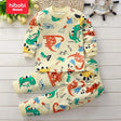 hibobi 2pcs Autumn Children's Pajamas Set Children's Clothing Dinosaur Pattern Pure Cotton Crew Neck Underwear Home Clothes Set - V.I.P Digital Presence