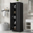Storage Cabinet with Two Doors for Bathroom, Office, Adjustable Shelf, MDF Board, Black - V.I.P Digital Presence