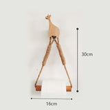 Nordic Indoor Wooden Solid Wood Hemp Rope Animal Tissue Holder Children's Room Decoration Wall Hanger Hemp Rope Hook Toilet Paper Holder - V.I.P Digital Presence